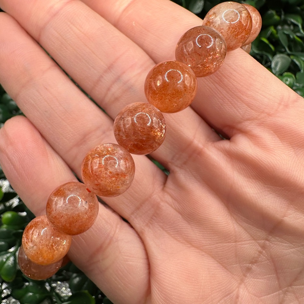 11mm Golden Arusha Sunstone Beaded Bracelet